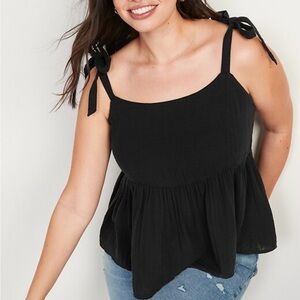 Old Navy Black Sleeveless Bow Top